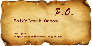 Polácsik Ormos névjegykártya